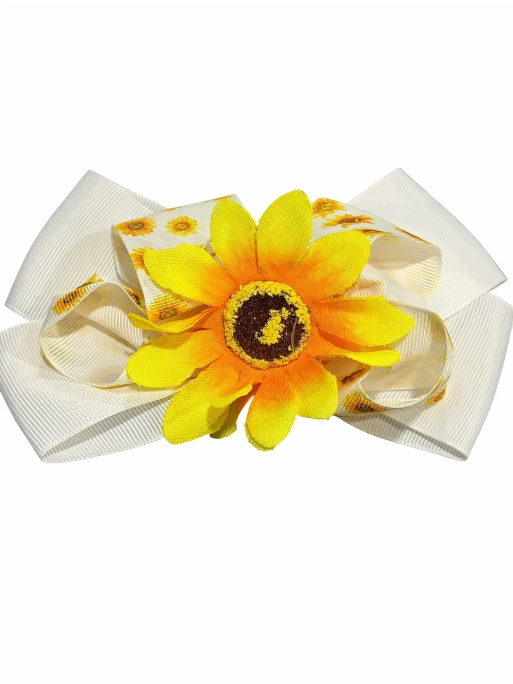 Sunflower Hair Bow with Vibrant Yellow Bloom